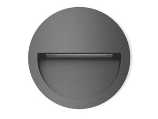 WALL ROUND RECESSED-4W-IP65-3000K-DARK GREY