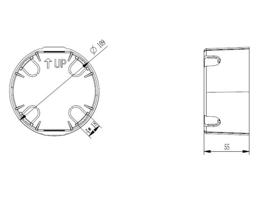 WALL ROUND RECESSED-4W-IP65-3000K-DARK GREY